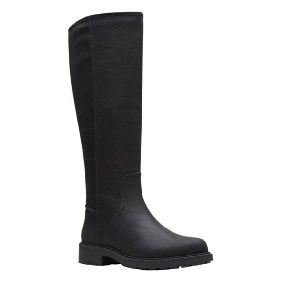CLARKS / Opal Glow / Black / Leather / Zipper / Knee High / Size 9.5M - Picture 1 of 9